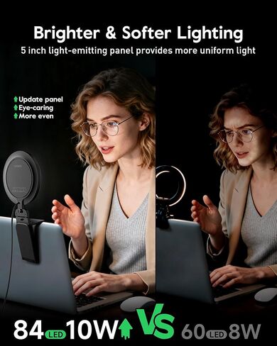 Desk Ring Light with Stand - Desktop Ring Light for Video Recording/Zoom Meeting Video Conference/Streaming in Kuwait