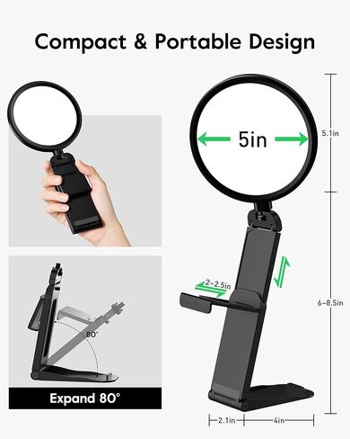 Desk Ring Light with Stand - Desktop Ring Light for Video Recording/Zoom Meeting Video Conference/Streaming in Kuwait