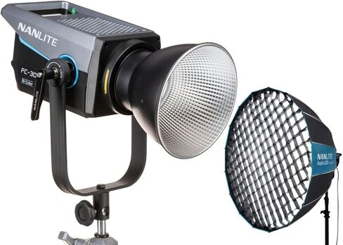 مصباح كشاف LED ثنائي اللون من Nanlite FC300B 2700K-6500K مع 12 تأثيرًا مدمجًا وNanlite Rapid 120 Parabolic Softbox (عنصران) in Kuwait