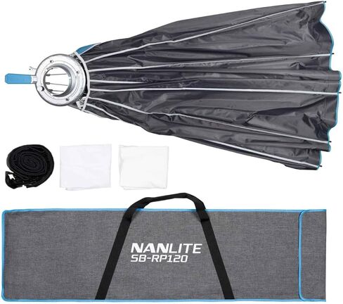 مصباح كشاف LED ثنائي اللون من Nanlite FC300B 2700K-6500K مع 12 تأثيرًا مدمجًا وNanlite Rapid 120 Parabolic Softbox (عنصران) in Kuwait