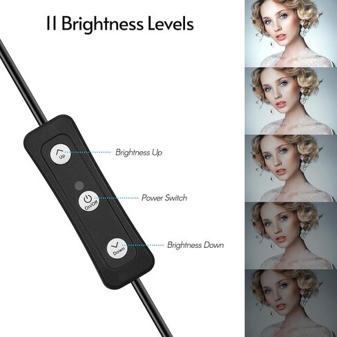 مجموعة إضاءة فيديو LED من بوميا مع حامل ثلاثي القوائم لسطح المكتب، 66 خرزة LED، درجة حرارة لون 5600 كلفن، 4 مرشحات ألوان، تعمل بمنفذ USB، سطوع قابل للتعديل لمؤتمرات الفيديو in Kuwait