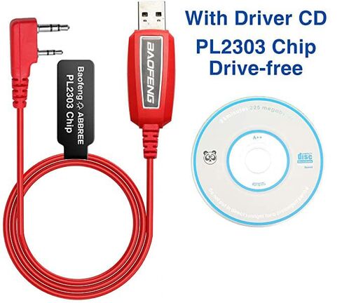 BAOFENG USB Programming Cable PL2303 Support Chirp Ham Radio for UV-5R BF-F8HP Pro 5RM K5 Plus UV-32 GMRS GM21 GM-15PRO UV-5G Plus BF-888S AR-152 Quansheng UV-K5 GM-5RH (Red) in Saudi Arabia