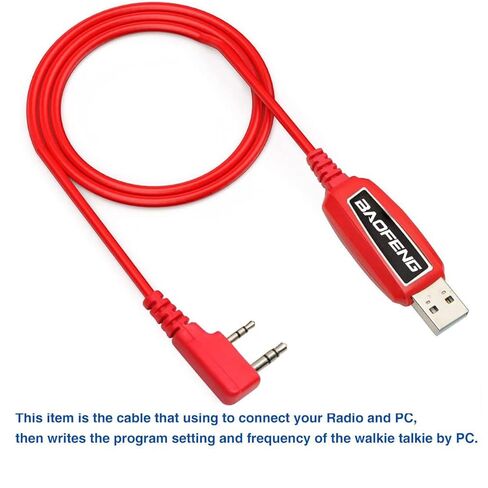 BAOFENG USB Programming Cable PL2303 Support Chirp Ham Radio for UV-5R BF-F8HP Pro 5RM K5 Plus UV-32 GMRS GM21 GM-15PRO UV-5G Plus BF-888S AR-152 Quansheng UV-K5 GM-5RH (Red) in Saudi Arabia