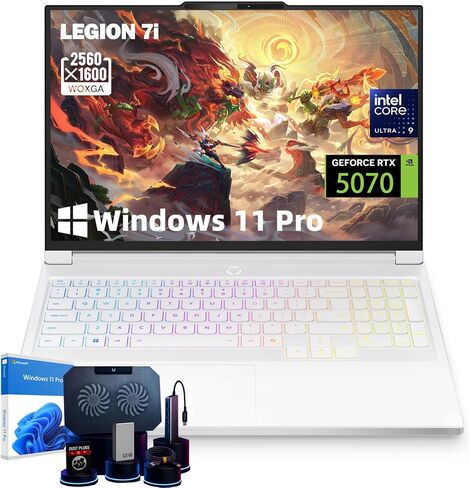 كمبيوتر محمول للألعاب Lenovo Legion 7i - شاشة 16 بوصة 2.5K WQXGA 240 هرتز OLED، Intel 24-Core Ultra 9 275HX، NVIDIA RTX 5070، WiFi 7، إضاءة خلفية RGB، صوت Nahimic، Windows 11 Pro، 32 جيجابايت DDR5، 2 تيرابايت SSD in Kuwait