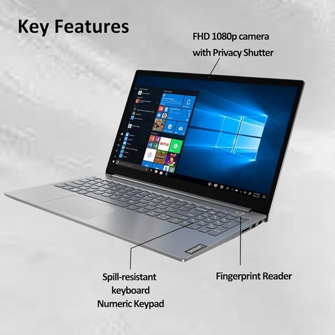 Lenovo ThinkBook 15 Gen 4 Business Laptop (15.6 بوصة FHD مضاد للتوهج، 16 جيجابايت رام، 512 جيجابايت SSD، AMD Ryzen 7 5825U (> Intel i7-1165G7)) بصمة الإصبع، كاميرا ويب FHD مع مصراع، إيثرنت، Win 11 Pro (متجدد) in Kuwait