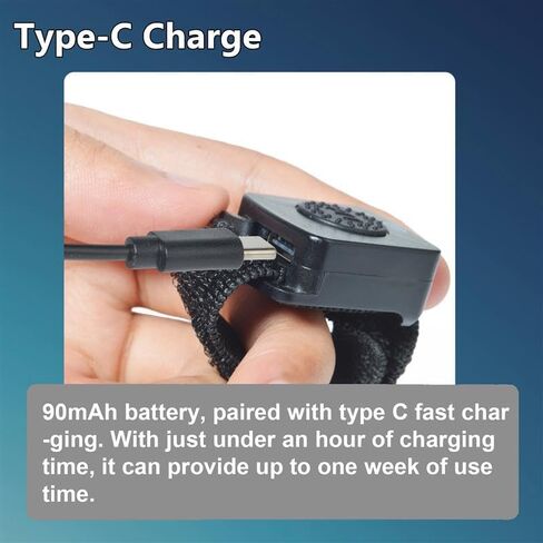 Bluetooth PTT Button, Wireless Push-to-Talk for iOS & Android, Wearable Hook&Loop Strap and Type-C Fast Charge, Compatible with Zello Apps, for Driving, Cycling, Security Team Work in Saudi Arabia