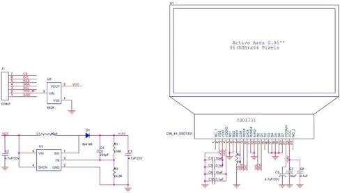 0.95 inch Full Color SSD1331 SPI OLED Display Module 96X64 LCD for Arduino in Saudi Arabia