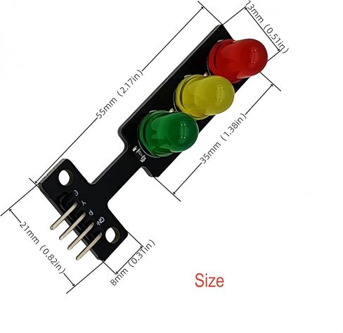 10 قطع وحدة إشارة مرور LED صغيرة أحمر أصفر أخضر 8 ملم متوافقة مع اردوينو، ESP32، ESP8266، راسبيري بي in Kuwait