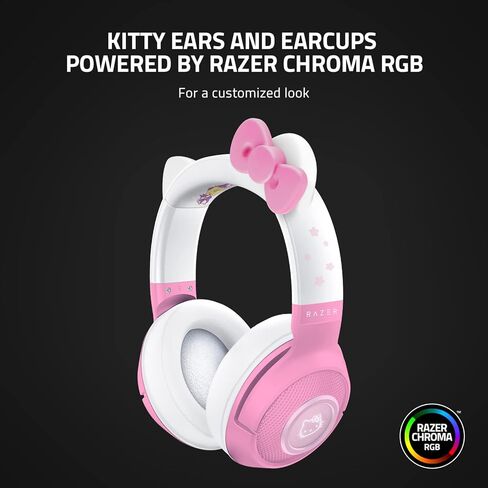 سماعة رأس Razer Kraken BT: اتصال Bluetooth 5.0-40 مللي ثانية بزمن انتقال منخفض - برامج تشغيل 40 مم مضبوطة خصيصًا - ميكروفون Beamforming - مدعوم من Razer Chroma - إصدار Hello Kitty & Friends (متجدد) in Saudi Arabia