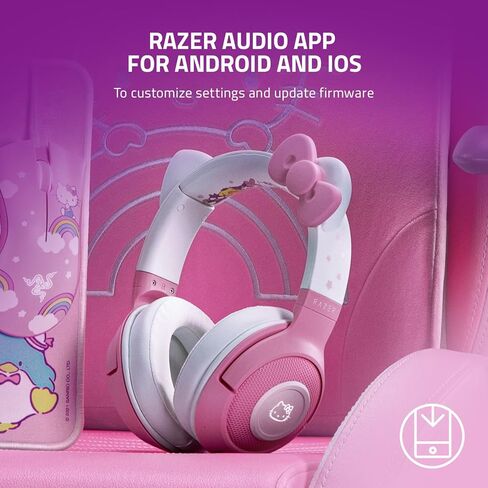 سماعة رأس Razer Kraken BT: اتصال Bluetooth 5.0-40 مللي ثانية بزمن انتقال منخفض - برامج تشغيل 40 مم مضبوطة خصيصًا - ميكروفون Beamforming - مدعوم من Razer Chroma - إصدار Hello Kitty & Friends (متجدد) in Saudi Arabia