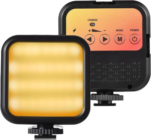 مصباح فيديو LED ثنائي اللون من Qiilu 800Lm، مصباح تصوير محمول مع 62 قطعة خرز، درجة حرارة اللون 3000K-5500K، 3 حوامل للأحذية الباردة، فتحة لولبية 1/4 بوصة، مدمج للبث المباشر، المنزل (أسود) in Kuwait