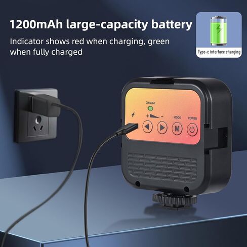 مصباح فيديو LED ثنائي اللون من Qiilu 800Lm، مصباح تصوير محمول مع 62 قطعة خرز، درجة حرارة اللون 3000K-5500K، 3 حوامل للأحذية الباردة، فتحة لولبية 1/4 بوصة، مدمج للبث المباشر، المنزل (أسود) in Saudi Arabia