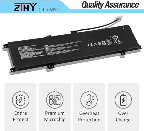 بطارية 90Wh BTY-M55 متوافقة مع MSI Pulse GL66 GL76 12UGK 12UGKV 12UGSZOK 12UGSZK Katana GF66 11UG Alpha 15 17 B5EEK A3DDK A4DEK Pulse 15 B13VFK B13VGK Crosshair 17 B12UGZ B12UGSZ السيف 15 A11UG in Saudi Arabia