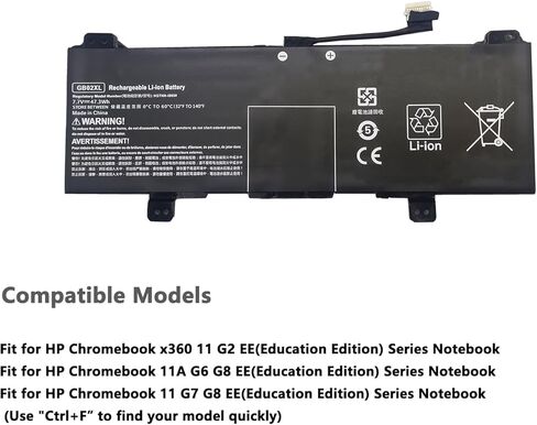 GB02XL Laptop Battery for HP Chromebook X360 14A 14-DB 11 G8 G7 G1 G2 EE Chromebook 11A G8 G5 G6 EE Chromebook 14 G5 14-DB0051CL Series hstnn-ub7m L42583-005 L42550-271 in Saudi Arabia