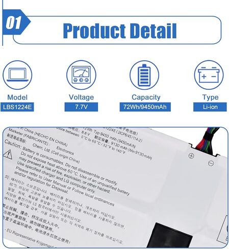 Dentsing 72Wh LBS1224E LBR1223E بطارية الكمبيوتر المحمول ل LG Gram 13Z980 13Z990 13Z980-A 13Z980-G 13Z980-U 13Z990 14Z990 14T90N 15Z980 15Z990 17Z990 Gram 2018 13Z980 14Z980 14Z980-U 14Z980-G 7.7 فولت 9450 مللي أمبير in Kuwait