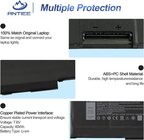 بطارية كمبيوتر محمول MXV9V 60Wh لجهاز Dell Latitude 5300 5310 7300 7400 E5300 E5310 E7300 E7400 Latitude 5300 5310 2 في 1، انسبايرون 7300 7306 2 في 1 أسود، P96G P96G001 P97G P99G سلسلة P100G 5VC2M 0829MX in Kuwait