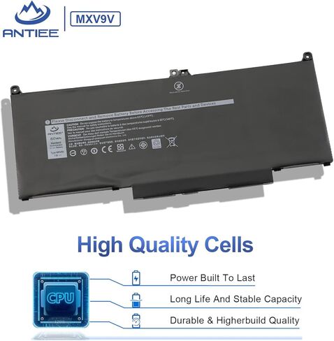 بطارية كمبيوتر محمول MXV9V 60Wh لجهاز Dell Latitude 5300 5310 7300 7400 E5300 E5310 E7300 E7400 Latitude 5300 5310 2 في 1، انسبايرون 7300 7306 2 في 1 أسود، P96G P96G001 P97G P99G سلسلة P100G 5VC2M 0829MX in Kuwait