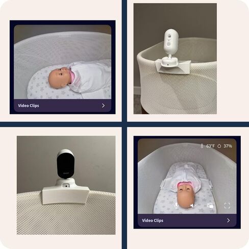 حامل لسرير Owlet Dream Sight & SNOO - ملحق - محول كاميرا بمشبك - ملاءمة آمنة، سهل التركيب، صنع في الولايات المتحدة الأمريكية in Saudi Arabia