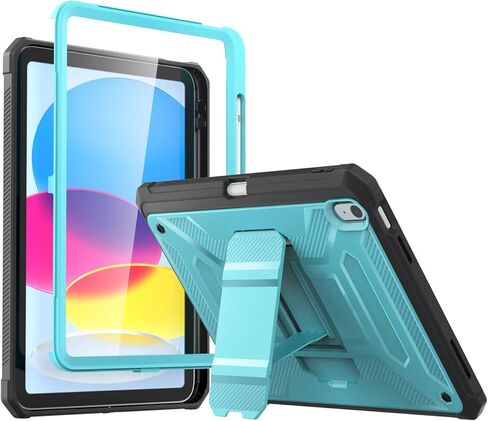 حافظة DICEKOO لجهاز iPad (A16) الجيل الحادي عشر 11 بوصة 2025 / iPad الجيل العاشر 10.9 بوصة 2022، غطاء حماية متين لكامل الجسم مع حامل قلم رصاص، واقي شاشة مدمج ومسند - رمادي in Kuwait