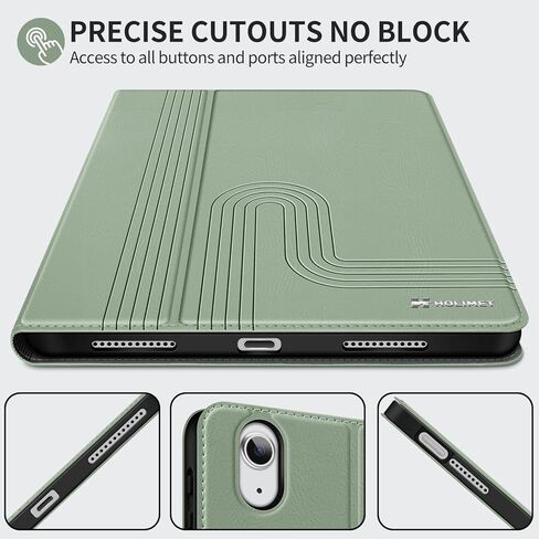 H HOLIMET Case for iPad (A16) 11th (11'')/ 10th Generation (10.9'') Vegan Leather with Built-in Pencil Holder Auto Sleep/Wake Function, Green in Saudi Arabia