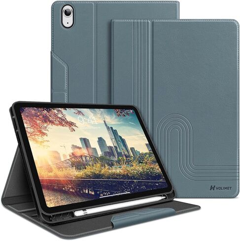 H HOLIMET Case for iPad (A16) 11th (11'')/ 10th Generation (10.9'') Vegan Leather with Built-in Pencil Holder Auto Sleep/Wake Function, Green in Saudi Arabia
