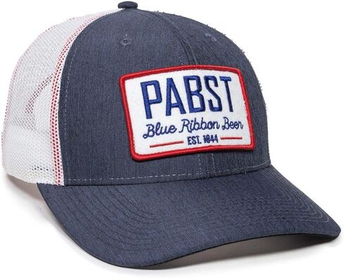 قبعة للأماكن الخارجية BEER-026 Pabst بشريط أزرق داكن/أبيض، مقاس واحد يناسب الجميع in Kuwait