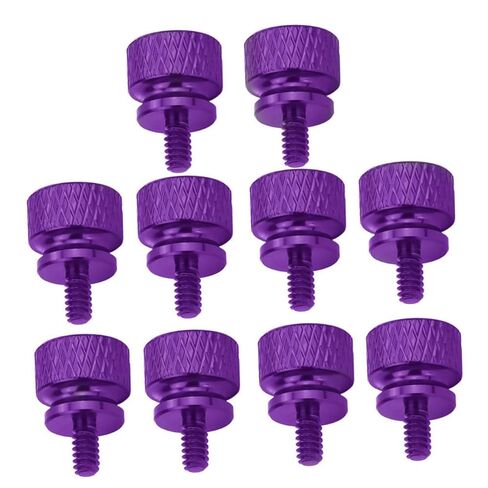 10pcs Purple Aluminum Alloy Knurled Thumbscrews for Computer Case Chassis Fixing, Threaded DIY Replacement Screws for PC Tower Maintenance in Saudi Arabia