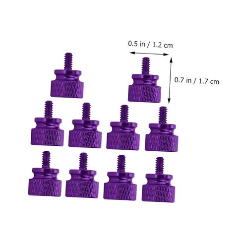 10pcs Purple Aluminum Alloy Knurled Thumbscrews for Computer Case Chassis Fixing, Threaded DIY Replacement Screws for PC Tower Maintenance in Saudi Arabia
