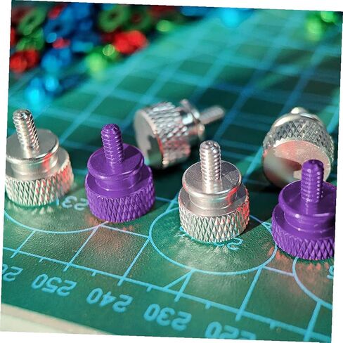 10pcs Purple Aluminum Alloy Knurled Thumbscrews for Computer Case Chassis Fixing, Threaded DIY Replacement Screws for PC Tower Maintenance in Saudi Arabia