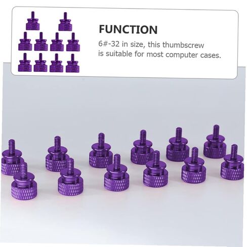 10pcs Purple Aluminum Alloy Knurled Thumbscrews for Computer Case Chassis Fixing, Threaded DIY Replacement Screws for PC Tower Maintenance in Saudi Arabia