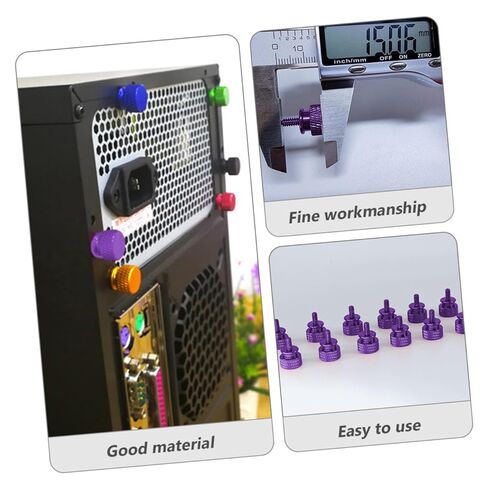 10pcs Purple Aluminum Alloy Knurled Thumbscrews for Computer Case Chassis Fixing, Threaded DIY Replacement Screws for PC Tower Maintenance in Saudi Arabia