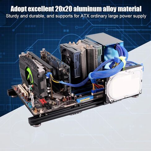 حافظة كمبيوتر ATX مصنوعة من سبائك الألومنيوم بإطار مفتوح، منصة اختبار خفيفة الوزن وقابلة للتكديس مع سهولة التجميع، لتبديد الحرارة لرفع تردد التشغيل in Kuwait