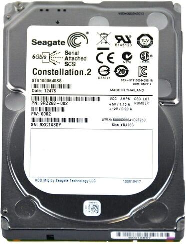 SEAGATE ST91000640SS SEAGATE 1TB CONSTELLATION 2.5 6Gb/s 7200 RPM SAS (متجدد) in Kuwait