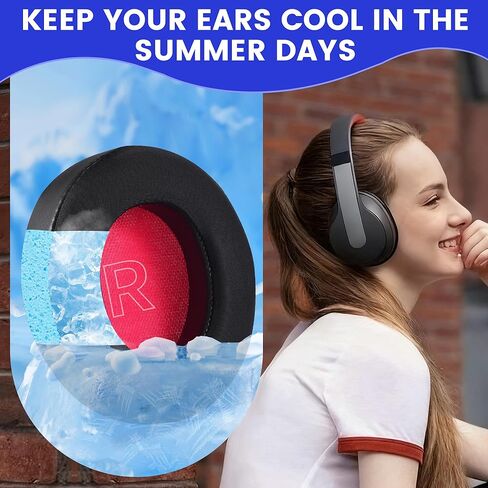 وسائد أذن بديلة من جل التبريد لسماعات Anker Soundcore Life Q10، Q10BT، Life 2 Neo (غير متوافقة مع Life 2)، وسائد الأذن من نسيج الحرير الجليدي ورغوة عازلة للضوضاء عالية الكثافة in Kuwait