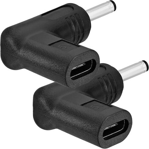 Yeebline 2 حزمة 5 فولت تيار مستمر محول شحن الطاقة، زاوية 90 درجة أنثى USB C إلى ذكر تيار مستمر 3.5 مم × 1.35 مم محول موصل شاحن قابس لجهاز التوجيه، مصدر طاقة متنقل (5 فولت إلى تيار مستمر 3.5 × 1.35 مم) in Kuwait