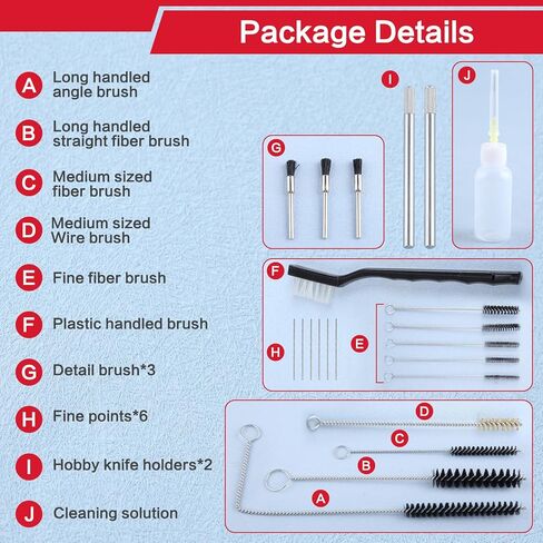 23 Pcs Air Spray Gun Cleaning Kit, Automotive Use Airbrush Cleaning Kit for Cleaning HVLP Paint Gun Airbrush Nozzles, Multi-Purpose Airbrush Set with Nylon Brush Mini Brush Needle and Bottle in Saudi Arabia