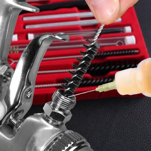 23 Pcs Air Spray Gun Cleaning Kit, Automotive Use Airbrush Cleaning Kit for Cleaning HVLP Paint Gun Airbrush Nozzles, Multi-Purpose Airbrush Set with Nylon Brush Mini Brush Needle and Bottle in Saudi Arabia