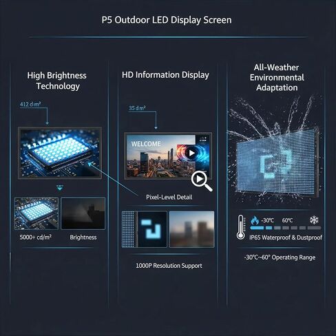 P5 Outdoor 65"x34" LED Sign Programmable Digital Board -High-Res Scrolling Display, USB and WiFi Control, Custom Images & Video for Business in Saudi Arabia