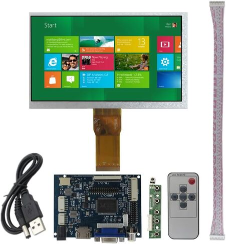 7-Inch 1024x600 Portable LCD Display Screen Kit with HDMI/VGA/AV Inputs – DIY Monitor for PC, Raspberry Pi, Orange Pi, Gaming Consoles, Car & Industrial Use in Kuwait