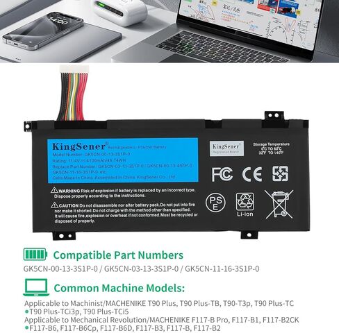 بطارية كمبيوتر محمول GK5CN-00-13-3S1P-0 لـ MECHREVO X8Ti Plus Z2 لـ MACHENIKE T90 Plus T90-T3p T90 Plus-TC F117-B F117-B6 لـ TONGFANG GK5CN5Z GK5CN6Z 4100 مللي أمبير/46.74WH 11.4 فولت in Kuwait