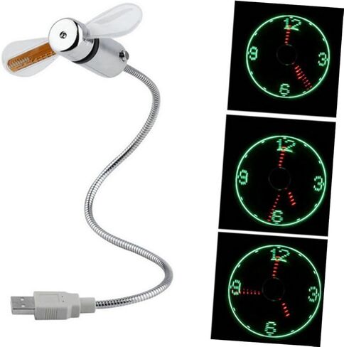 مروحة ساعة LED صغيرة قابلة لإعادة الشحن عبر USB مع شاشة عرض في الوقت الحقيقي، مروحة تبريد USB صغيرة محمولة للاستخدام المنزلي والمكاتب in Kuwait