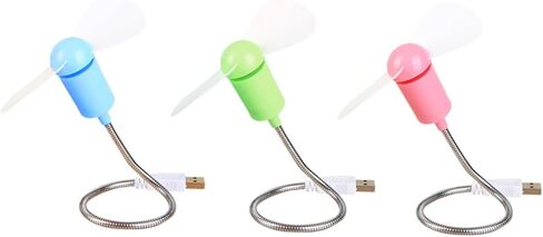 TEHAUX 5 قطع USB صغيرة مرنة مجموعة مراوح تبريد الكمبيوتر الصغيرة الهادئة مع رقبة قابلة للتعديل لأجهزة الكمبيوتر المحمول واستخدام المكتب والسفر (ألوان عشوائية) in Kuwait
