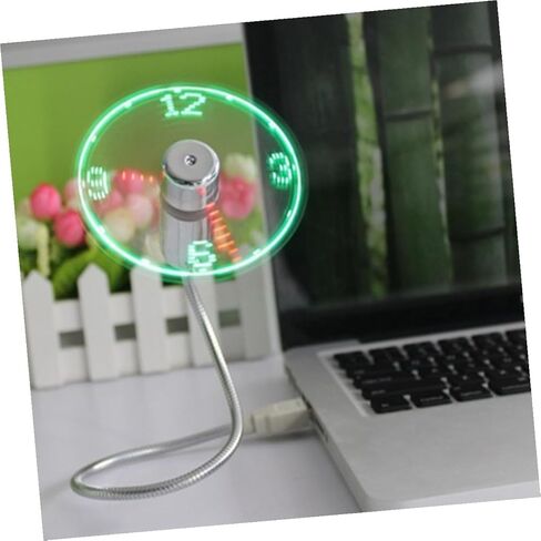 Sewroro USB على مدار الساعة مروحة مع شاشة LED المحمولة الصغيرة القابلة لإعادة الشحن معقوفة مروحة للمنزل مكتب وامض في الوقت الحقيقي للسفر واستخدام المكتب in Kuwait