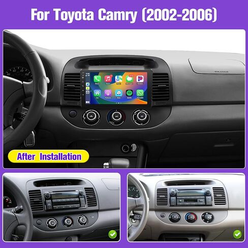 راديو سيارة Leadfan Android لسيارة Toyota Camry 2002 2003 2004 2005 2006 مع Carplay Android Auto، شاشة لسيارة Toyota Camry ستيريو مع بلوتوث، واي فاي، ملاحة GPS، SWC in Kuwait