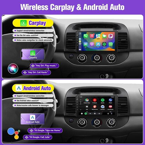 راديو سيارة Leadfan Android لسيارة Toyota Camry 2002 2003 2004 2005 2006 مع Carplay Android Auto، شاشة لسيارة Toyota Camry ستيريو مع بلوتوث، واي فاي، ملاحة GPS، SWC in Kuwait
