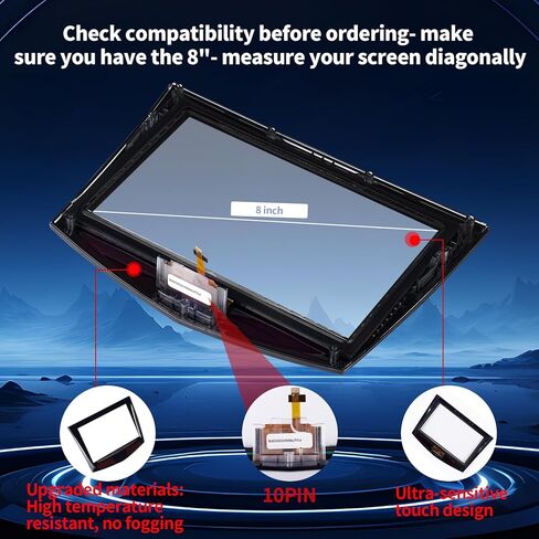 Touch Screen Digitizer Replacement for Cadillac CUE ATS Escalade SRX XTS ELR CTS CTS-V Radio Screen 2013-2017 Touchscreen Ultra-Sensitive High-Definition OEM Navigation System with Trim Tool in Saudi Arabia