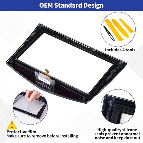 Touch Screen Digitizer Replacement for Cadillac CUE ATS Escalade SRX XTS ELR CTS CTS-V Radio Screen 2013-2017 Touchscreen Ultra-Sensitive High-Definition OEM Navigation System with Trim Tool in Saudi Arabia