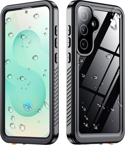 جراب SPIDERCASE مصمم فقط لهاتف Samsung Galaxy S25 Plus، مقاوم للماء، واقي عدسة مدمج للشاشة والكاميرا [IP68 تحت الماء] [مقاوم للصدمات من الدرجة العسكرية] جراب هاتف لحماية الجسم بالكامل، أسود/شفاف in Saudi Arabia