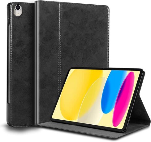 حافظة لجهاز Ipad (A16) الجيل الحادي عشر 11 بوصة 2025 وجهاز iPad الجيل العاشر 10.9 بوصة 2022 غطاء حماية من الجلد الأصلي، تنبيه/نوم تلقائي. بني in Kuwait