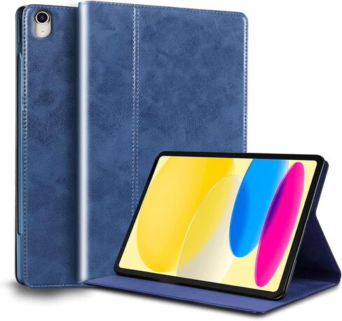 حافظة لجهاز Ipad (A16) الجيل الحادي عشر 11 بوصة 2025 وجهاز iPad الجيل العاشر 10.9 بوصة 2022 غطاء حماية من الجلد الأصلي، تنبيه/نوم تلقائي. بني in Kuwait